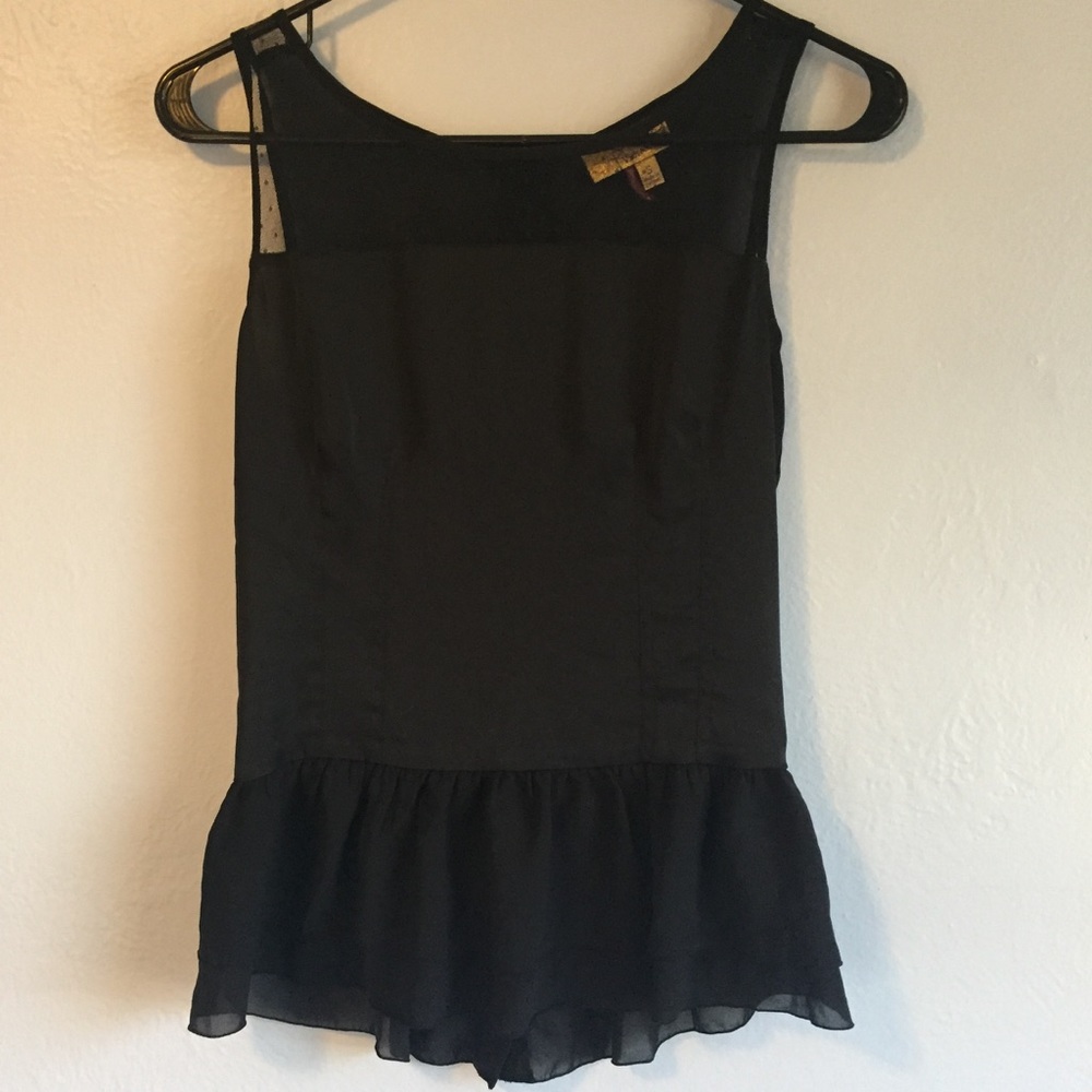NWOT Black Peplum Top